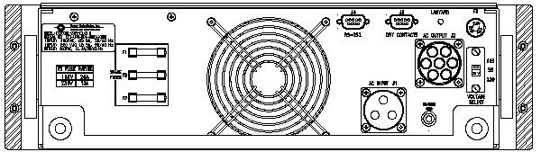 P/N: ETI0001-2250 Rugged MilSpec UPS Standard Rear Panel Layout  