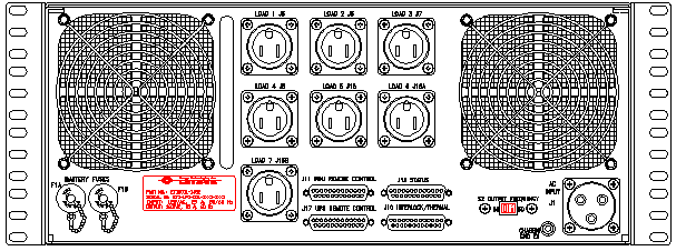 P/N: ETI0001-1452AA Rugged MilSpec UPS and PDU Standard Rear Panel Layout